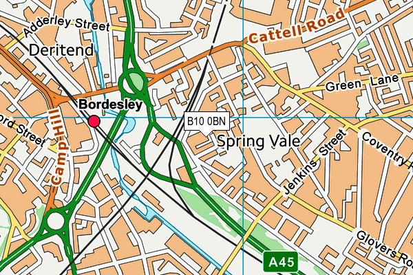 B10 0BN map - OS VectorMap District (Ordnance Survey)