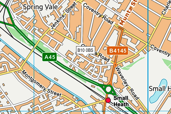 B10 0BS map - OS VectorMap District (Ordnance Survey)