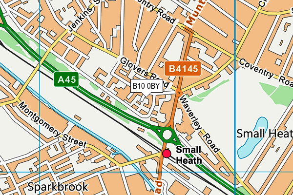 B10 0BY map - OS VectorMap District (Ordnance Survey)