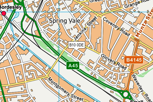 B10 0DE map - OS VectorMap District (Ordnance Survey)