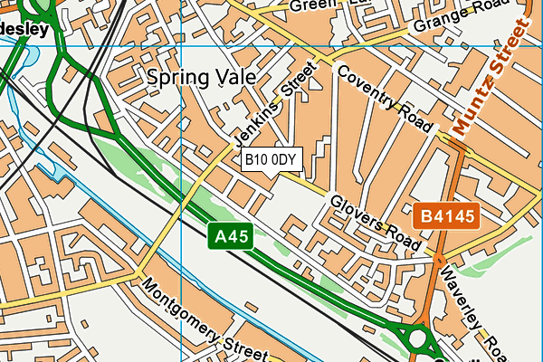 B10 0DY map - OS VectorMap District (Ordnance Survey)