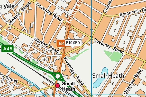 B10 0ED map - OS VectorMap District (Ordnance Survey)