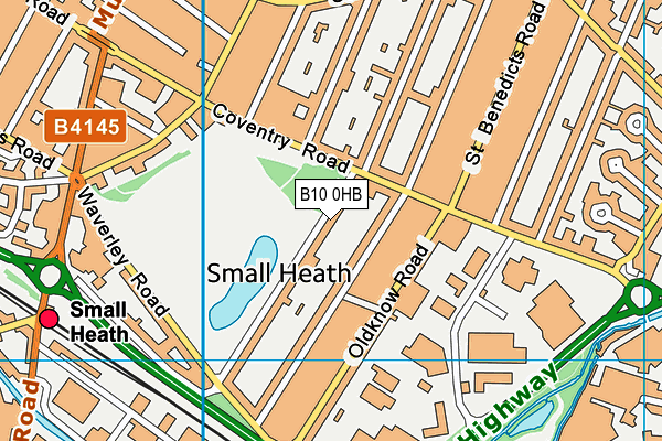 B10 0HB map - OS VectorMap District (Ordnance Survey)