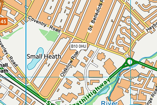 B10 0HU map - OS VectorMap District (Ordnance Survey)