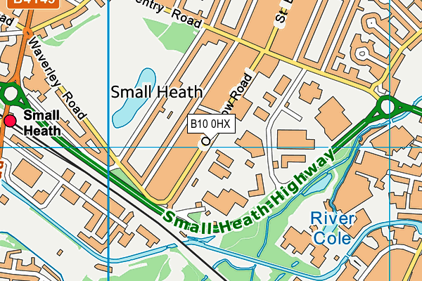 B10 0HX map - OS VectorMap District (Ordnance Survey)