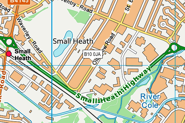 B10 0JA map - OS VectorMap District (Ordnance Survey)