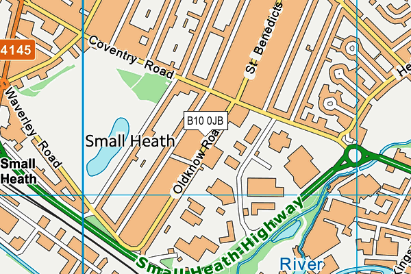 B10 0JB map - OS VectorMap District (Ordnance Survey)