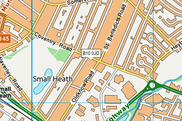 B10 0JD map - OS VectorMap District (Ordnance Survey)