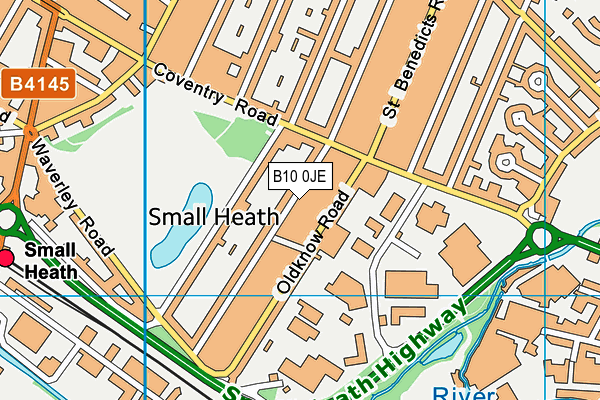 B10 0JE map - OS VectorMap District (Ordnance Survey)