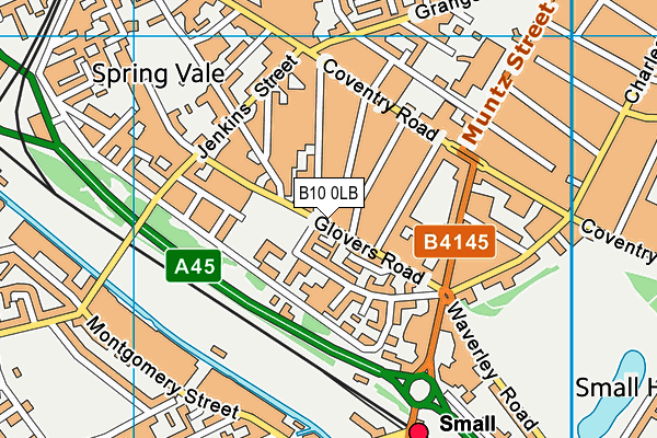 B10 0LB map - OS VectorMap District (Ordnance Survey)