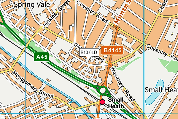 B10 0LD map - OS VectorMap District (Ordnance Survey)