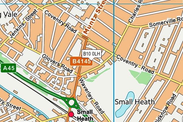 B10 0LH map - OS VectorMap District (Ordnance Survey)
