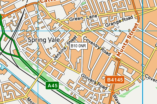 Green Heath School map (B10 0NR) - OS VectorMap District (Ordnance Survey)