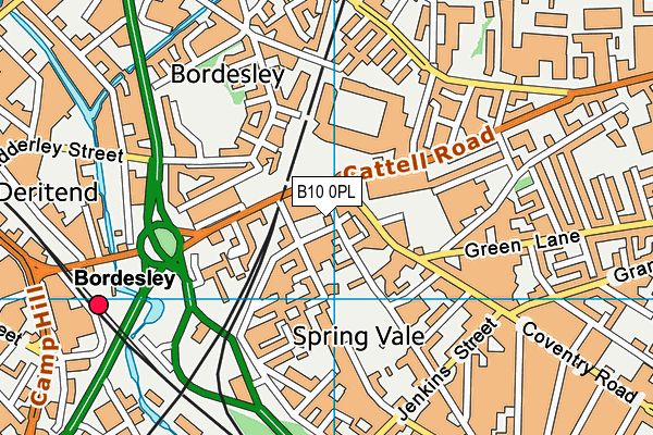 B10 0PL map - OS VectorMap District (Ordnance Survey)