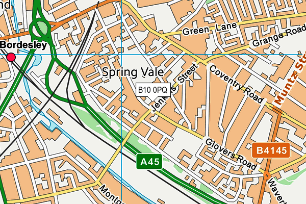 B10 0PQ map - OS VectorMap District (Ordnance Survey)