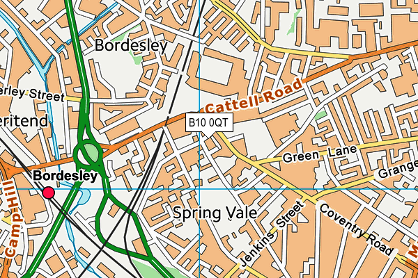 B10 0QT map - OS VectorMap District (Ordnance Survey)