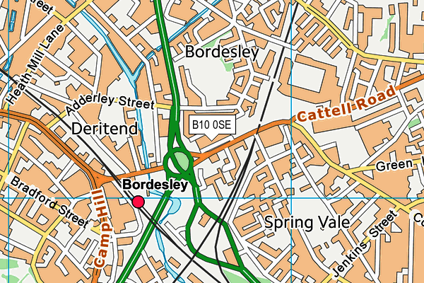 B10 0SE map - OS VectorMap District (Ordnance Survey)