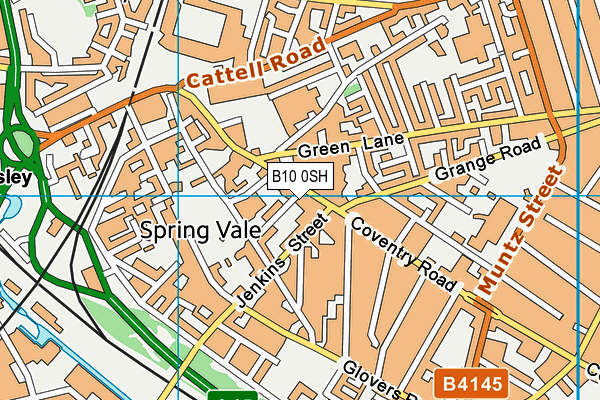 B10 0SH map - OS VectorMap District (Ordnance Survey)