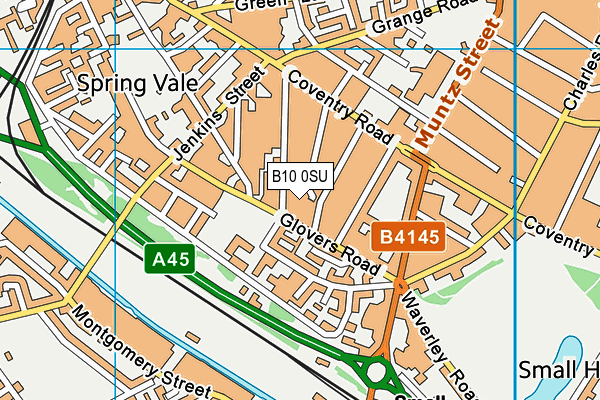 B10 0SU map - OS VectorMap District (Ordnance Survey)