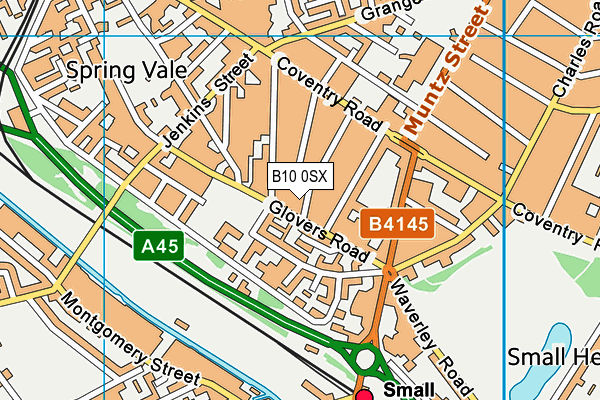 B10 0SX map - OS VectorMap District (Ordnance Survey)