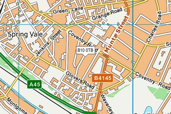 B10 0TB map - OS VectorMap District (Ordnance Survey)