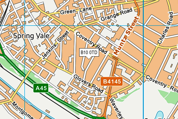 B10 0TD map - OS VectorMap District (Ordnance Survey)