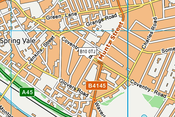 B10 0TJ map - OS VectorMap District (Ordnance Survey)