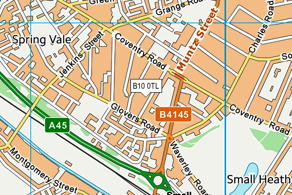 B10 0TL map - OS VectorMap District (Ordnance Survey)