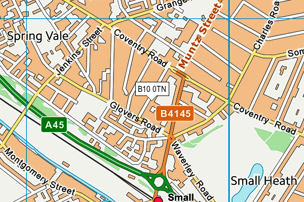 B10 0TN map - OS VectorMap District (Ordnance Survey)