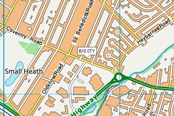 B10 0TY map - OS VectorMap District (Ordnance Survey)