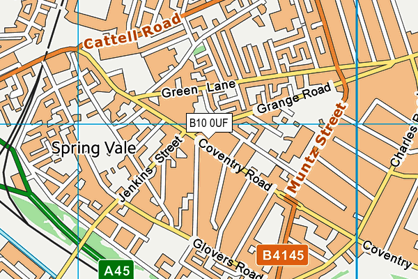 B10 0UF map - OS VectorMap District (Ordnance Survey)