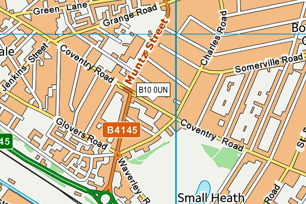 B10 0UN map - OS VectorMap District (Ordnance Survey)