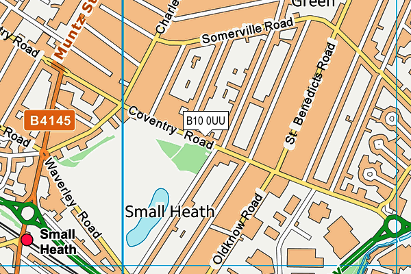 B10 0UU map - OS VectorMap District (Ordnance Survey)