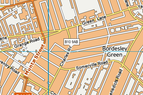 B10 9AB map - OS VectorMap District (Ordnance Survey)