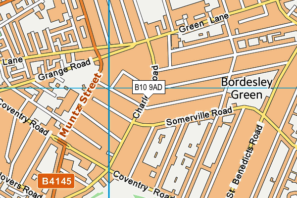 B10 9AD map - OS VectorMap District (Ordnance Survey)