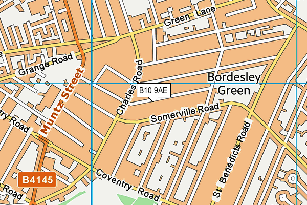 B10 9AE map - OS VectorMap District (Ordnance Survey)