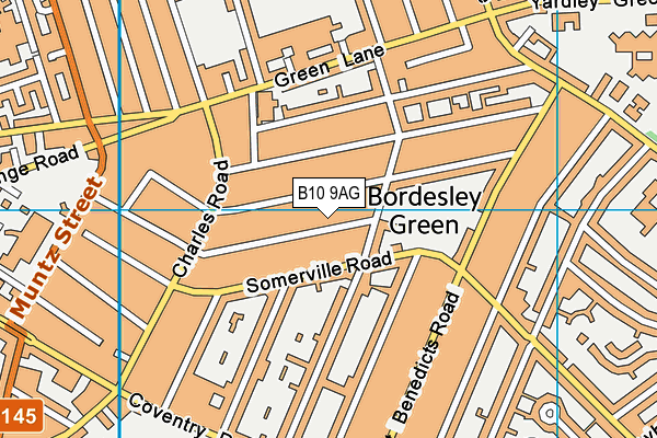 B10 9AG map - OS VectorMap District (Ordnance Survey)