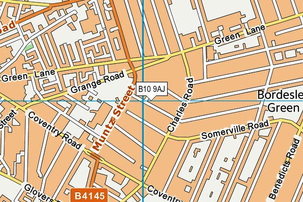 B10 9AJ map - OS VectorMap District (Ordnance Survey)