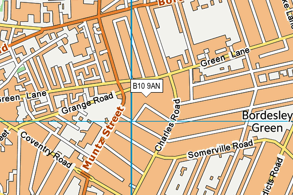 B10 9AN map - OS VectorMap District (Ordnance Survey)