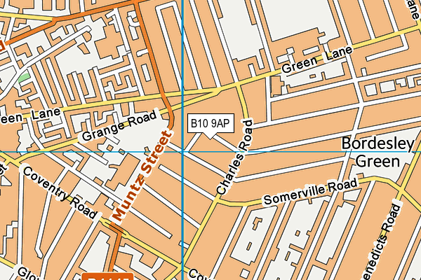 B10 9AP map - OS VectorMap District (Ordnance Survey)