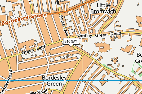 B10 9AY map - OS VectorMap District (Ordnance Survey)