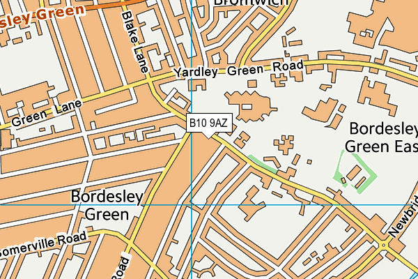 B10 9AZ map - OS VectorMap District (Ordnance Survey)