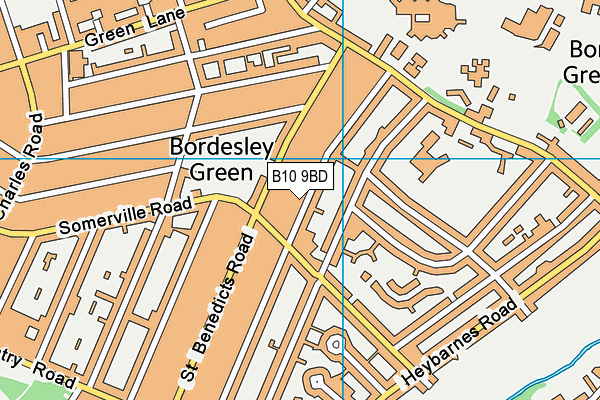 B10 9BD map - OS VectorMap District (Ordnance Survey)