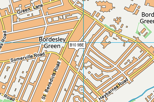 B10 9BE map - OS VectorMap District (Ordnance Survey)