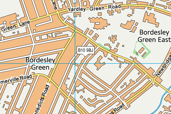 B10 9BJ map - OS VectorMap District (Ordnance Survey)