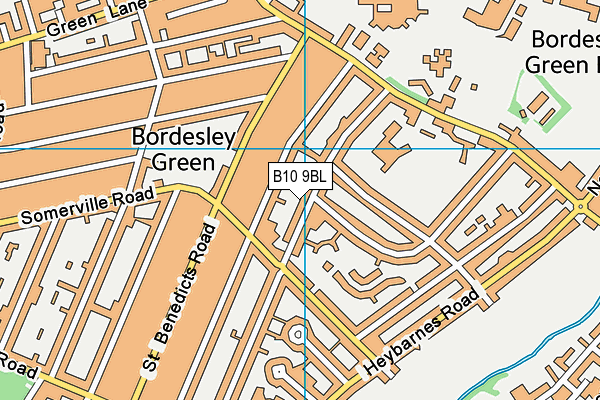 B10 9BL map - OS VectorMap District (Ordnance Survey)