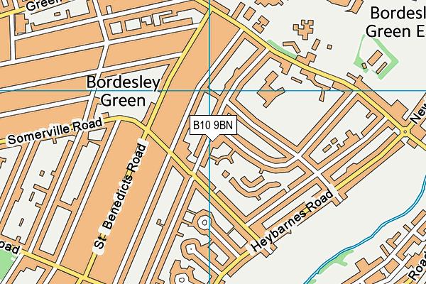 B10 9BN map - OS VectorMap District (Ordnance Survey)