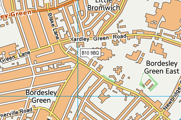 B10 9BQ map - OS VectorMap District (Ordnance Survey)