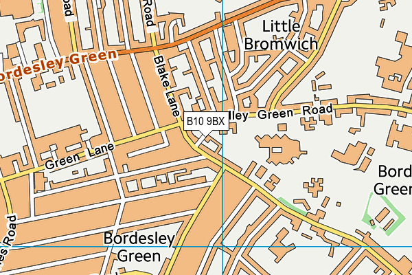 B10 9BX map - OS VectorMap District (Ordnance Survey)