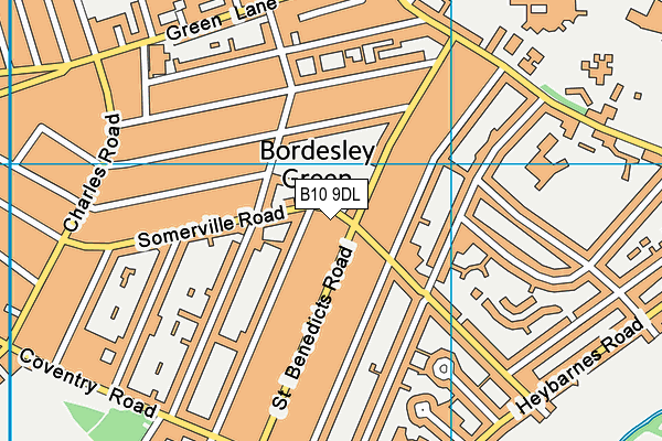 B10 9DL map - OS VectorMap District (Ordnance Survey)